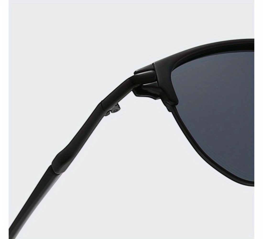Sunglasses for Men - Semi-Rim UV400 for & Women Retro Half Frame Vintage Tinted Lens Eyewear - product detail view 7