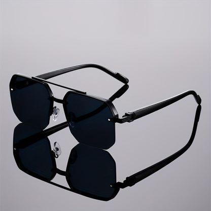 Sunglasses for Men - Semi-Rimless Glasses for Women - Vintage Half Frame Fashion Eyewear - product detail view 7