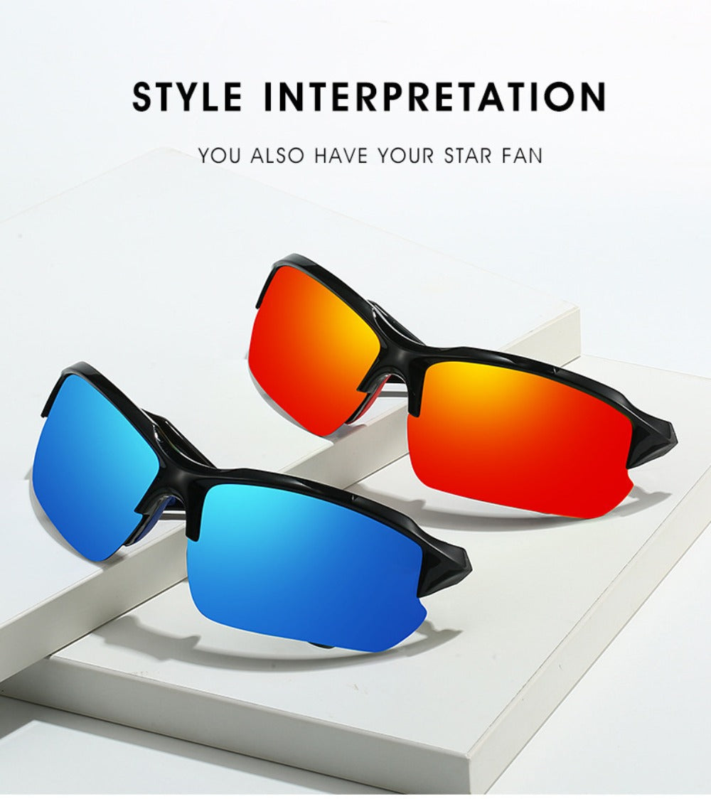 Sunglasses for Men - Sport Polarized Half Frame Lightweight UV Protection for Women Skiing - product detail view 13
