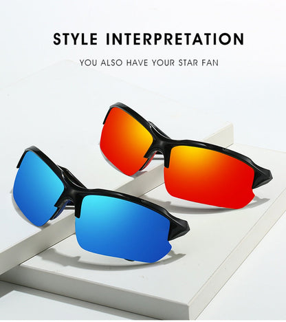 Sunglasses for Men - Sport Polarized Half Frame Lightweight UV Protection for Women Skiing - product detail view 13