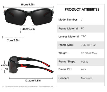 Sunglasses for Men - Sport Polarized Half Frame Lightweight UV Protection for Women Skiing - product detail view 15