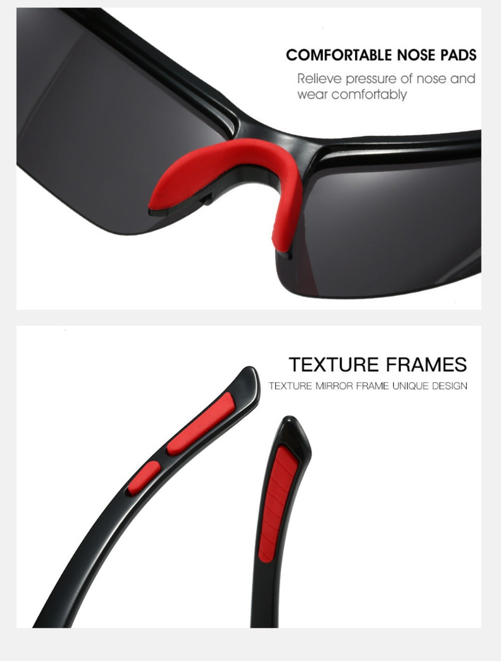 Sunglasses for Men - Sport Polarized Half Frame Lightweight UV Protection for Women Skiing - product detail view 20
