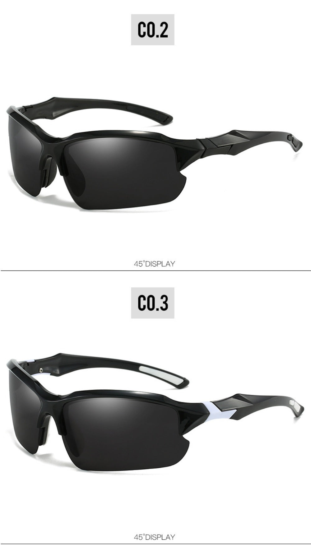 Sunglasses for Men - Sport Polarized Half Frame Lightweight UV Protection for Women Skiing - product detail view 22