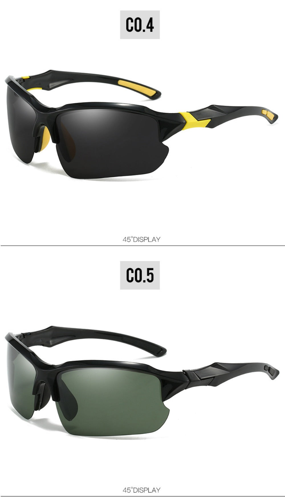 Sunglasses for Men - Sport Polarized Half Frame Lightweight UV Protection for Women Skiing - product detail view 23