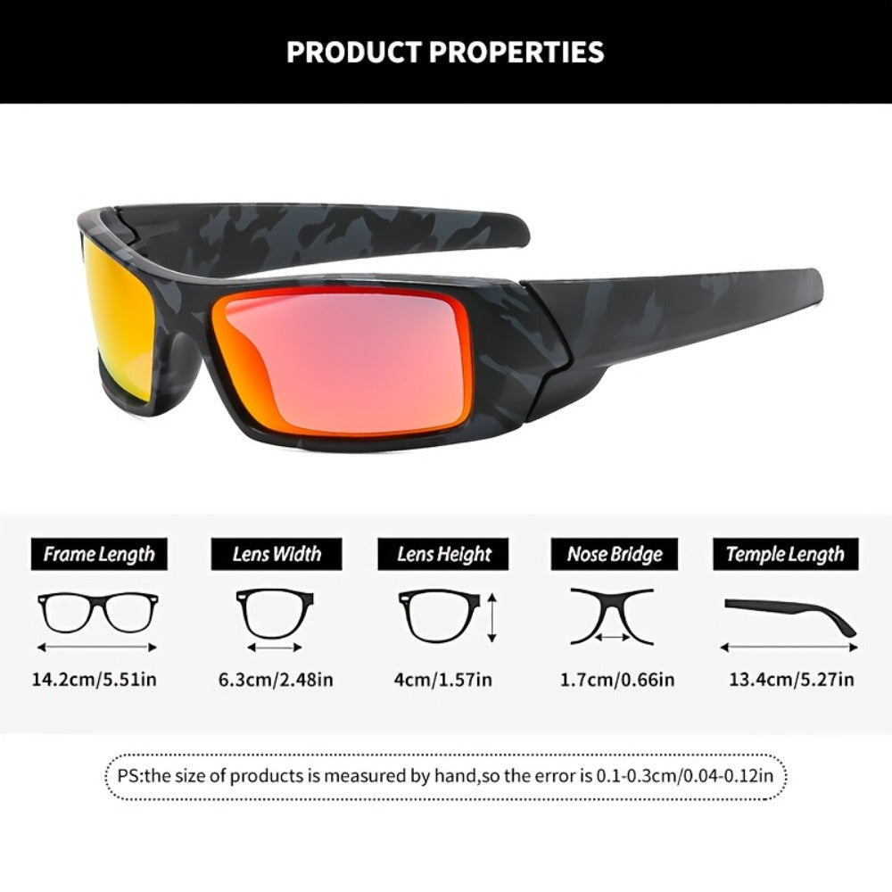 Sunglasses for Men - Sports 4 Pack HD Polarized Cross Frame Camo & Solid Color Combos - product detail view 9