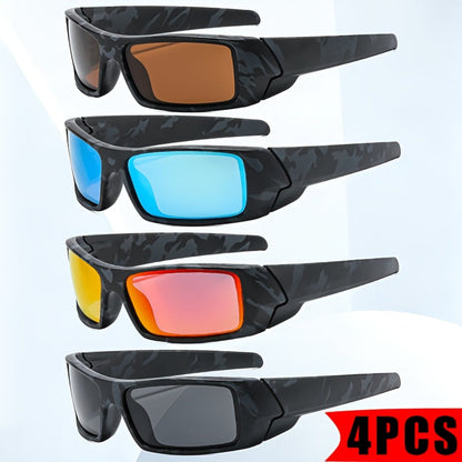 Sunglasses for Men - Sports 4 Pack HD Polarized Cross Frame Camo & Solid Color Combos - product detail view 10