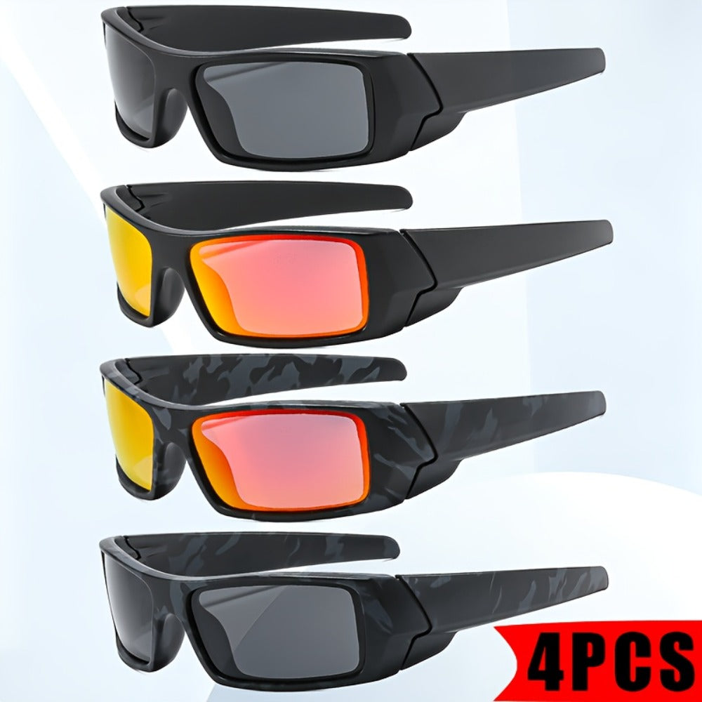 Sunglasses for Men - Sports 4 Pack HD Polarized Cross Frame Camo & Solid Color Combos - product detail view 12