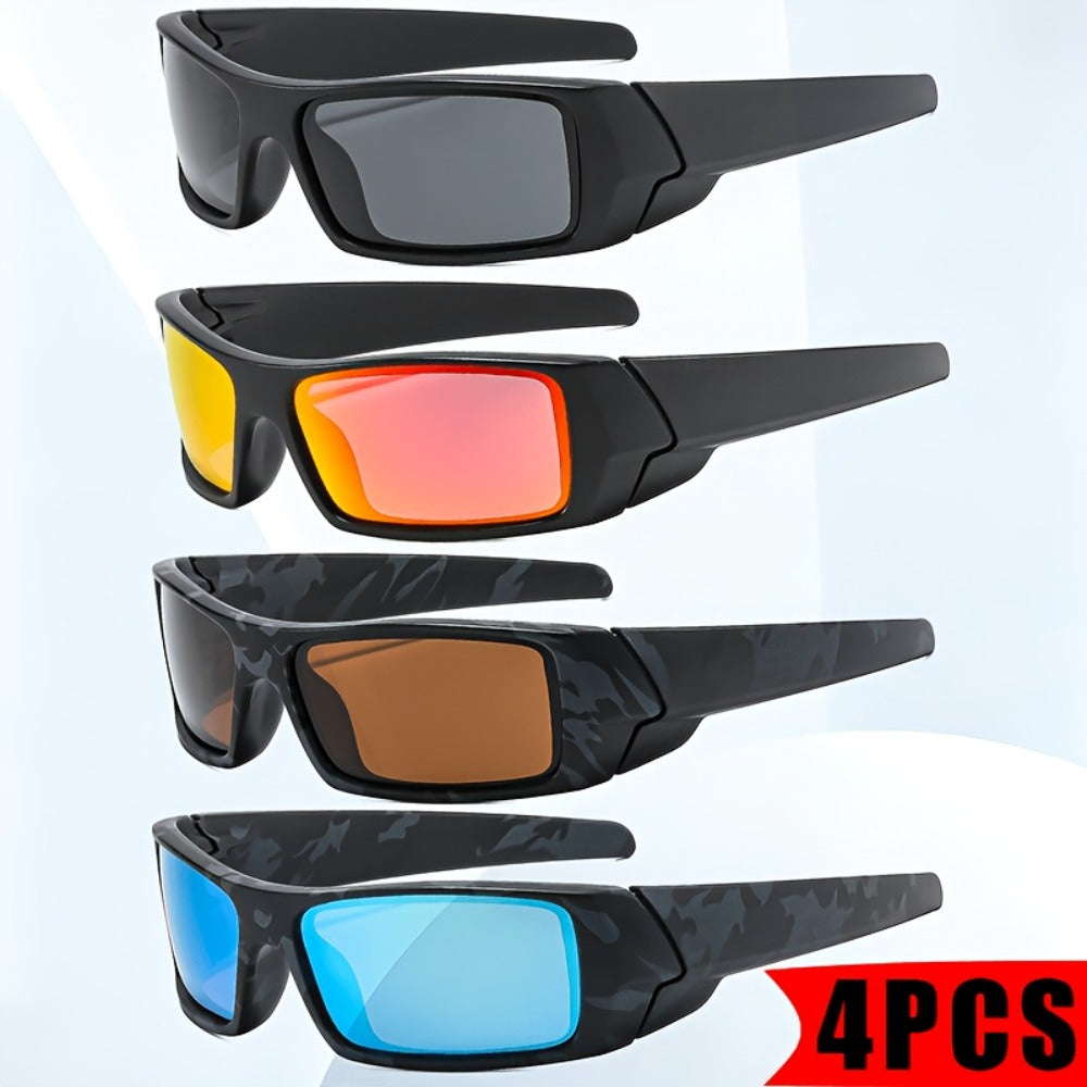 Sunglasses for Men - Sports 4 Pack HD Polarized Cross Frame Camo & Solid Color Combos - product detail view 13