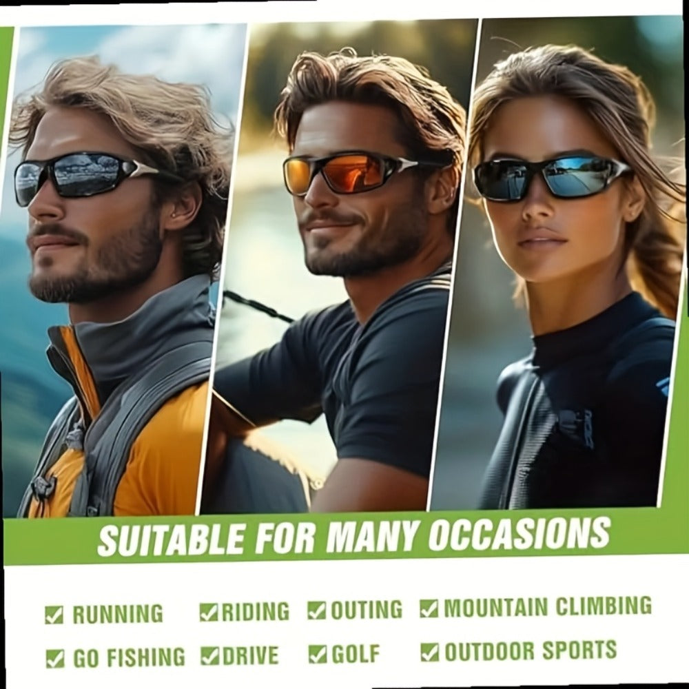 Sunglasses for Men - Sports 4 Pack UV400 Full Frame - Ultra-Light PC Lens Bulk Set Women - product detail view 4