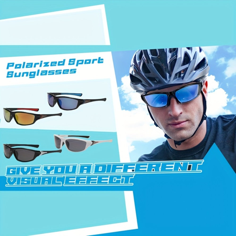 Sunglasses for Men - Sports 4 Pack UV400 Full Frame - Ultra-Light PC Lens Bulk Set Women - product detail view 12