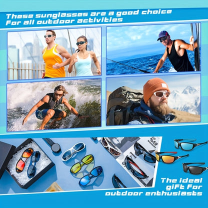 Sunglasses for Men - Sports 4 Pack UV400 Full Frame - Ultra-Light PC Lens Bulk Set Women - product detail view 13