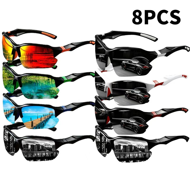 Sunglasses for Men - Sports Bulk Set 8 or 12 Pairs UV Protection True Color Coating Fashion - product detail view 6