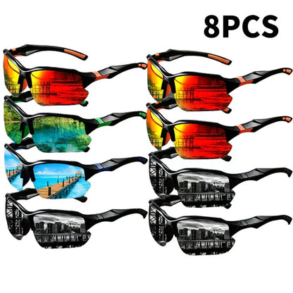 Sunglasses for Men - Sports Bulk Set 8 or 12 Pairs UV Protection True Color Coating Fashion - product detail view 7
