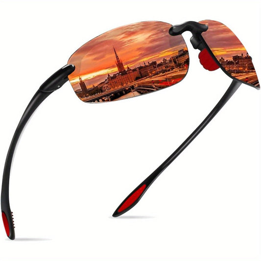 Sunglasses for Men - Sports Polarized TR90 Rimless - UV400 Lightweight Frameless Women Running - main product view