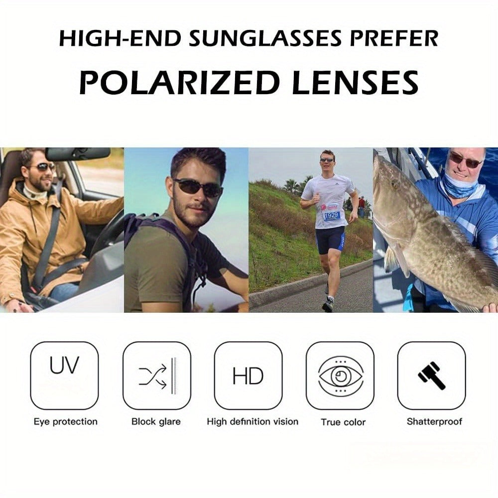 Sunglasses for Men - Sports Polarized TR90 Rimless - UV400 Lightweight Frameless Women Running - product detail view 2