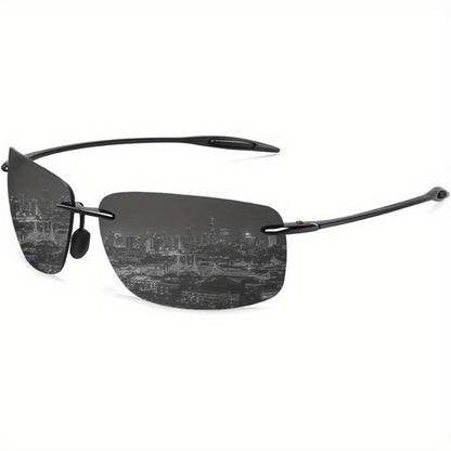 Sunglasses for Men - Sports Polarized TR90 Rimless - UV400 Lightweight Frameless Women Running - product detail view 3