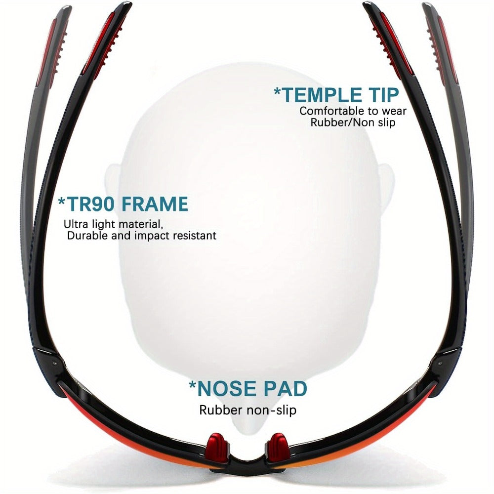 Sunglasses for Men - Sports Polarized TR90 Rimless - UV400 Lightweight Frameless Women Running - product detail view 6