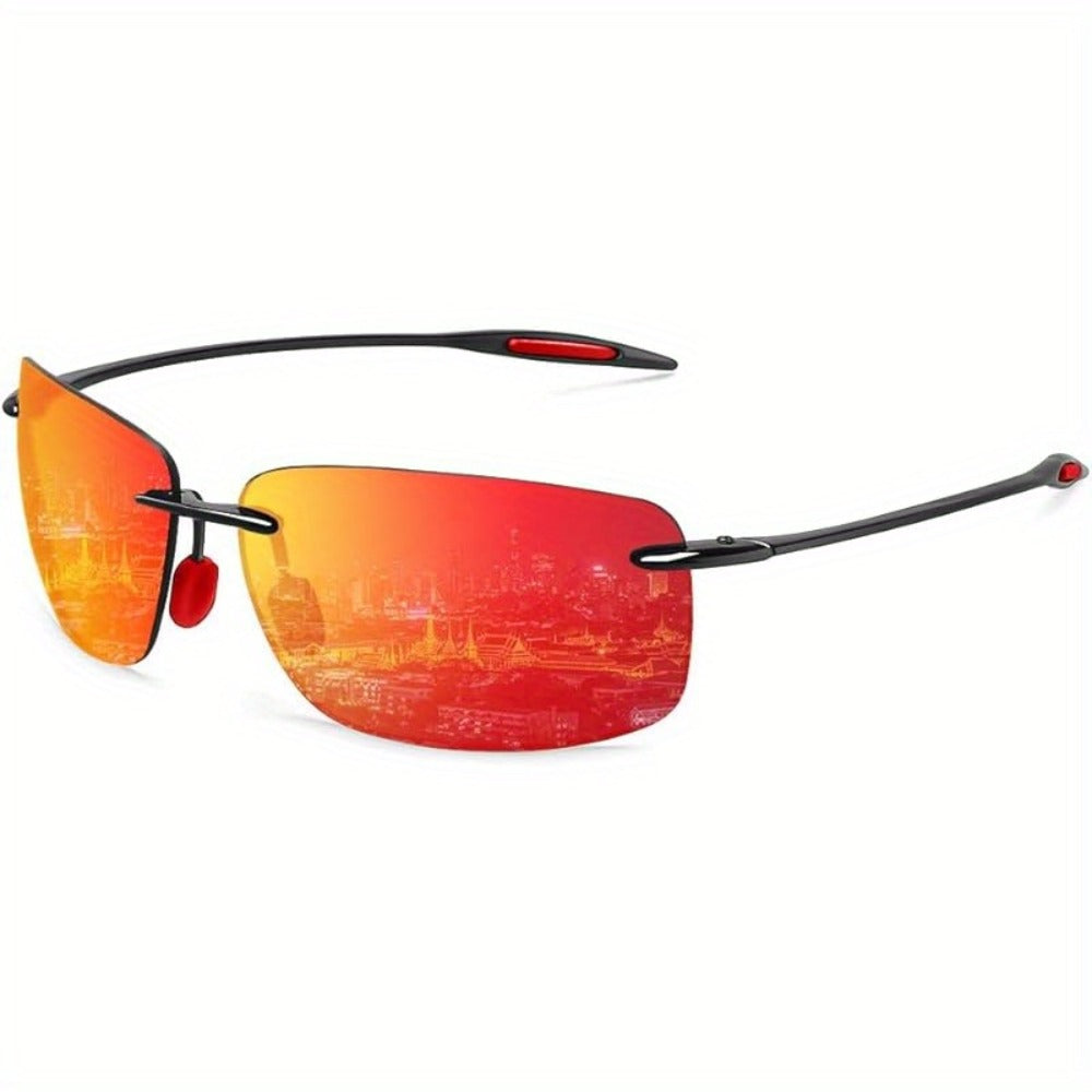 Sunglasses for Men - Sports Polarized TR90 Rimless - UV400 Lightweight Frameless Women Running - product detail view 9