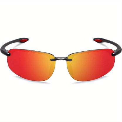 Sunglasses for Men - Sports Polarized TR90 Rimless - UV400 Lightweight Frameless Women Running - product detail view 11