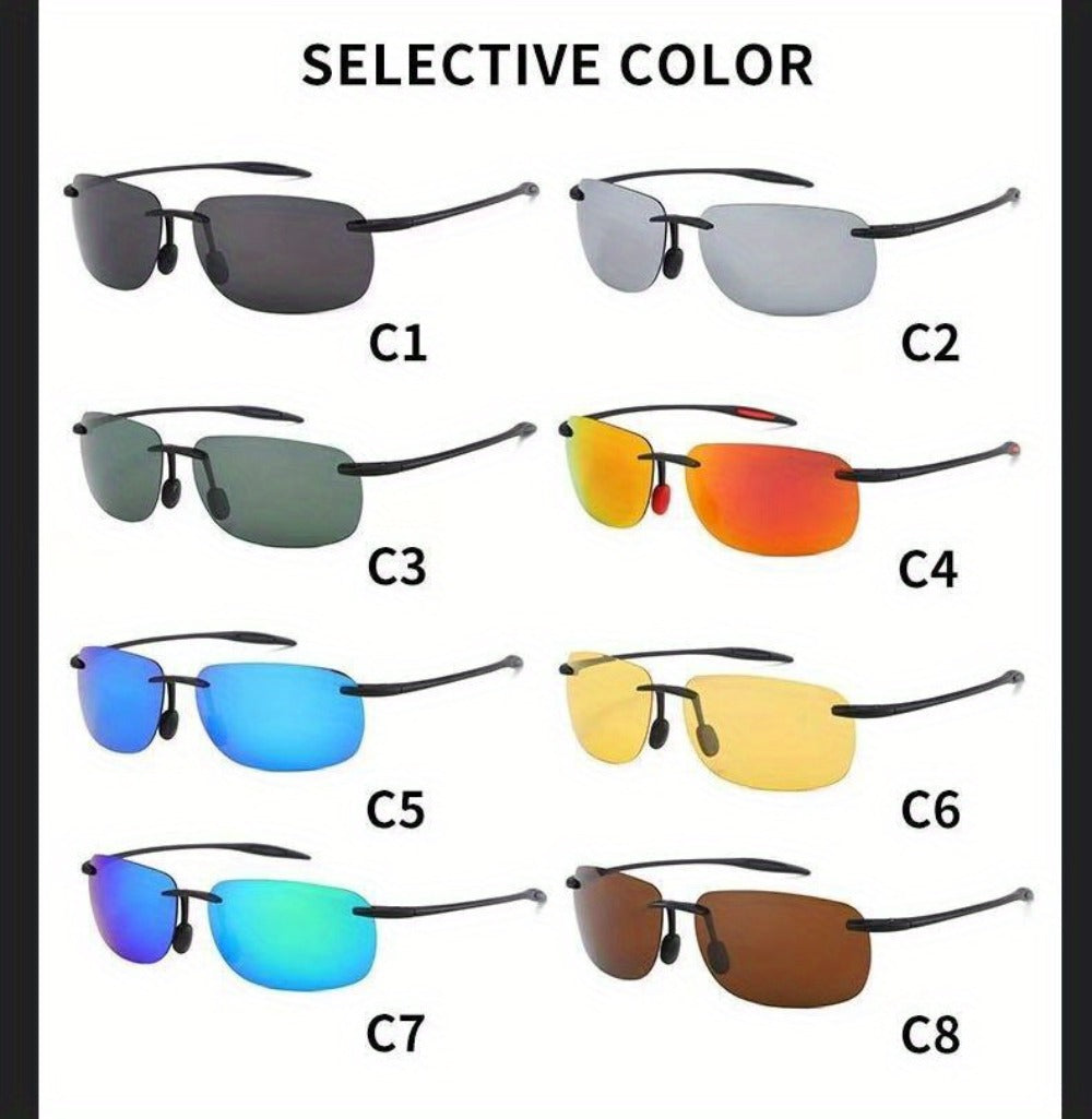 Sunglasses for Men - Sports Polarized TR90 Rimless - UV400 Lightweight Frameless Women Running - product detail view 16