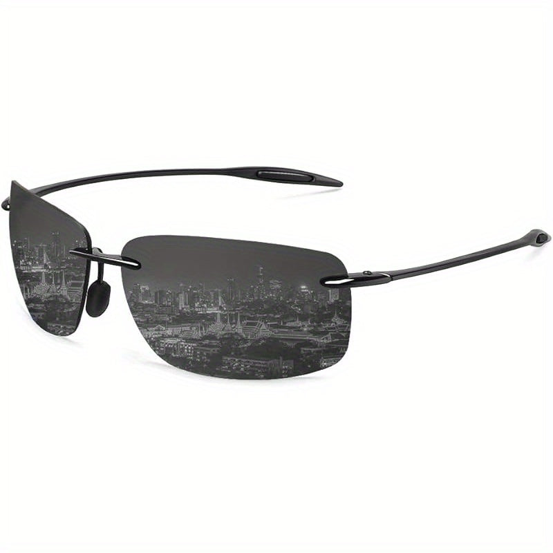 Sunglasses for Men - Sports Polarized TR90 Rimless - UV400 Lightweight Frameless Women Running - product detail view 17