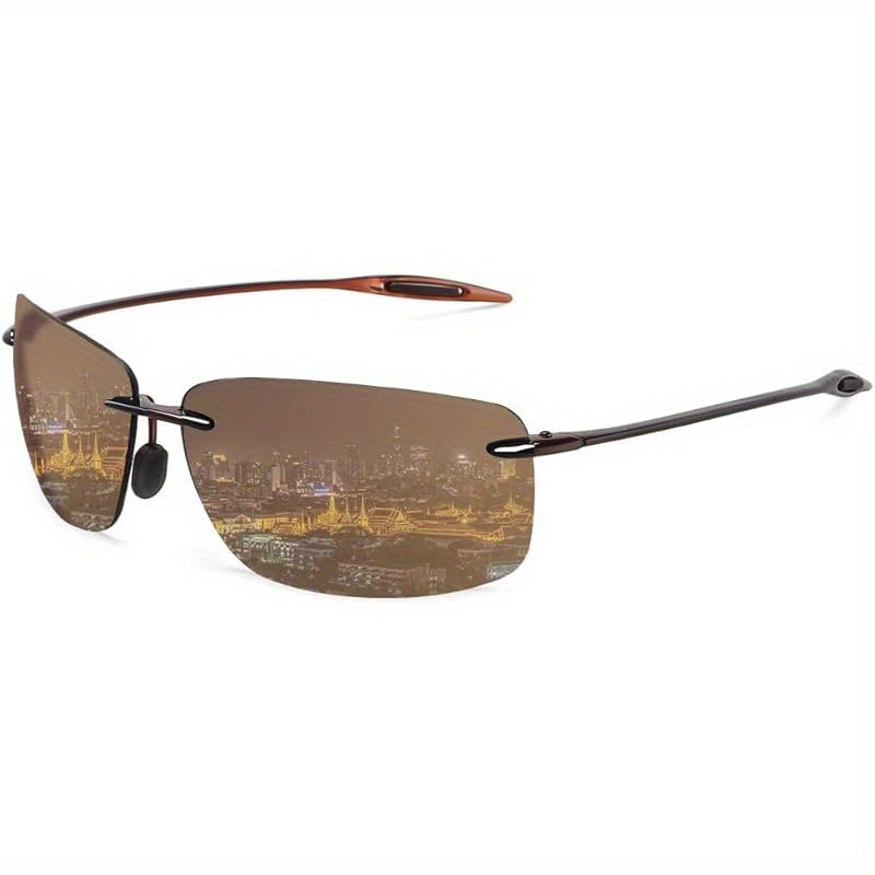 Sunglasses for Men - Sports Polarized TR90 Rimless - UV400 Lightweight Frameless Women Running - product detail view 19