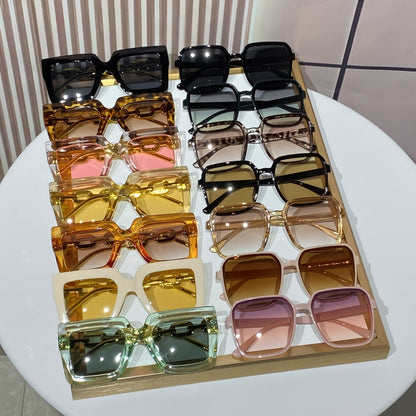 Sunglasses for Women - Square 14-Pack Tinted Lens Fashion Glasses Set, Chic Minimalist Plastic - main product view