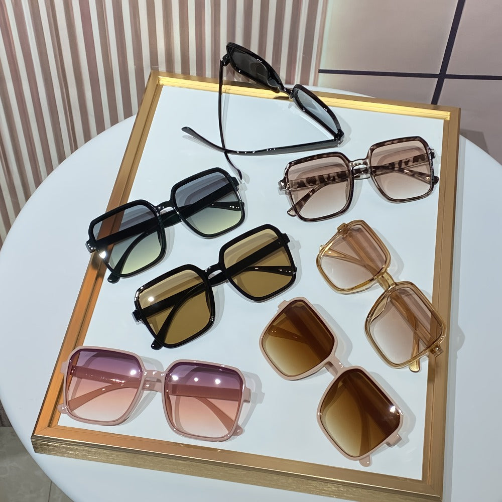Sunglasses for Women - Square 14-Pack Tinted Lens Fashion Glasses Set, Chic Minimalist Plastic - product detail view 7