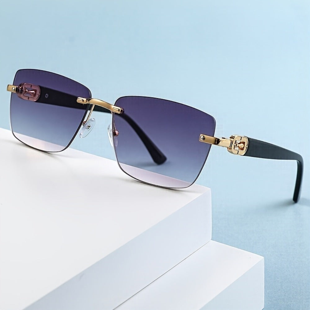 Sunglasses for Men - Square Frameless Glasses for Women , Trendy Unisex Fashion Eyewear with - product detail view 14