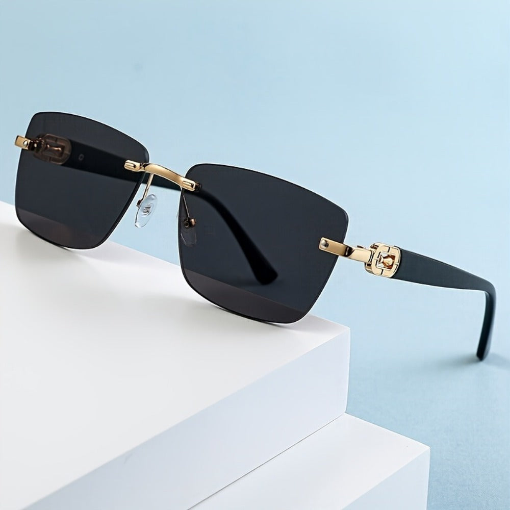 Sunglasses for Men - Square Frameless Glasses for Women , Trendy Unisex Fashion Eyewear with - product detail view 16