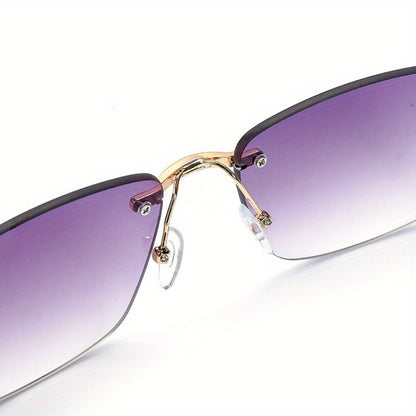 Sunglasses for Men - Square Frameless Glasses for Women , Trendy Unisex Fashion Eyewear with - product detail view 19