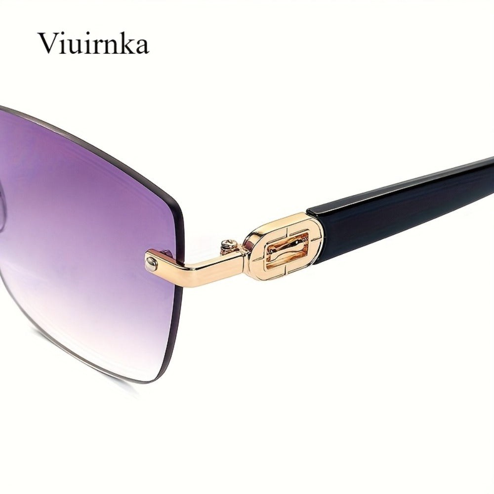 Sunglasses for Men - Square Frameless Unisex Trendy Fashion Eyewear Clear Vision UV Protection - product detail view 10