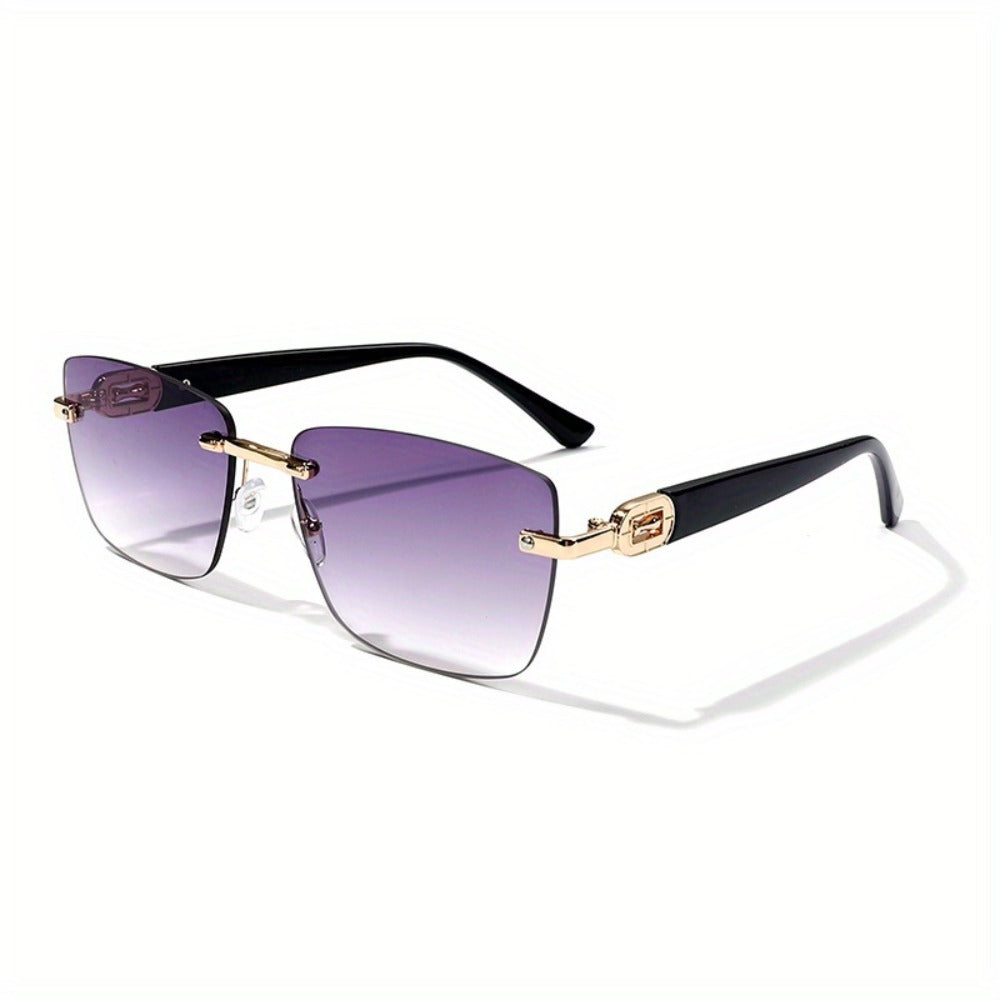 Sunglasses for Men - Square Frameless Unisex Trendy Fashion Eyewear Clear Vision UV Protection - product detail view 14