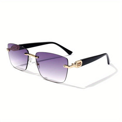 Sunglasses for Men - Square Frameless Unisex Trendy Fashion Eyewear Clear Vision UV Protection - product detail view 14