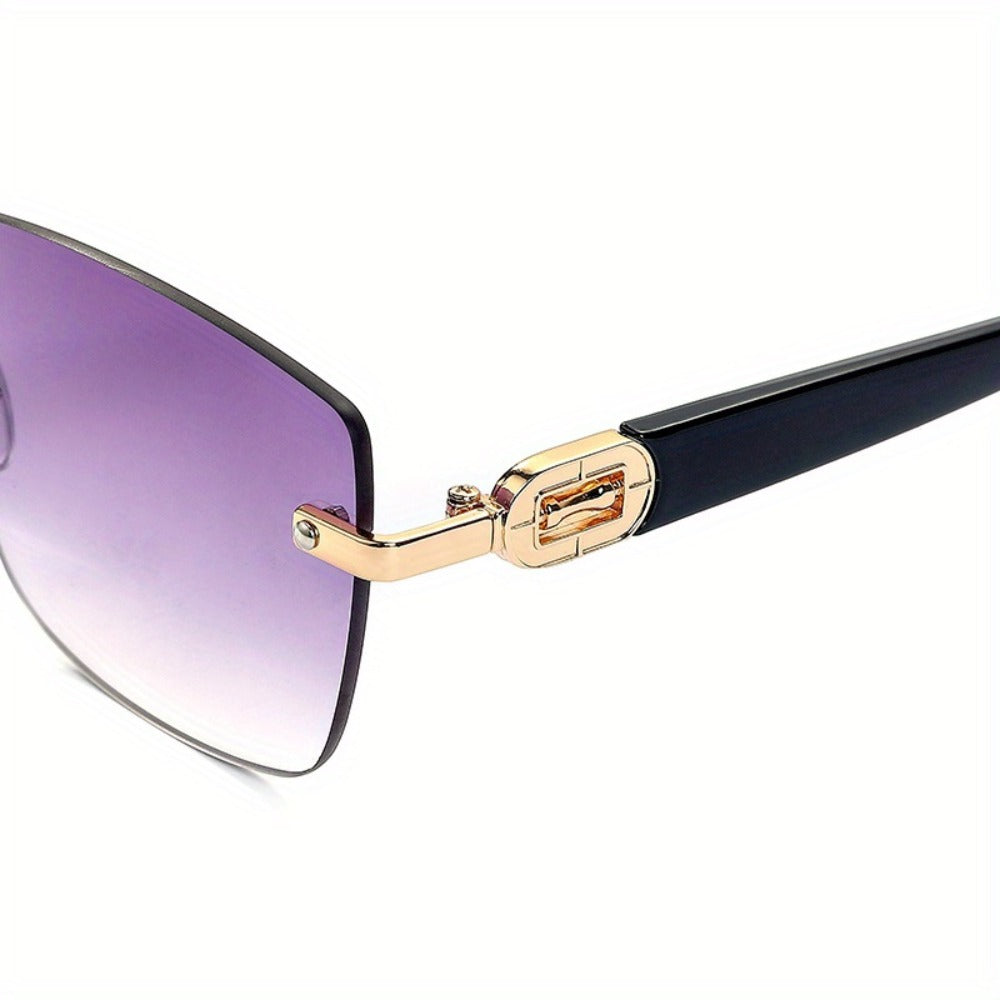 Sunglasses for Men - Square Frameless Unisex Trendy Fashion Eyewear Clear Vision UV Protection - product detail view 19