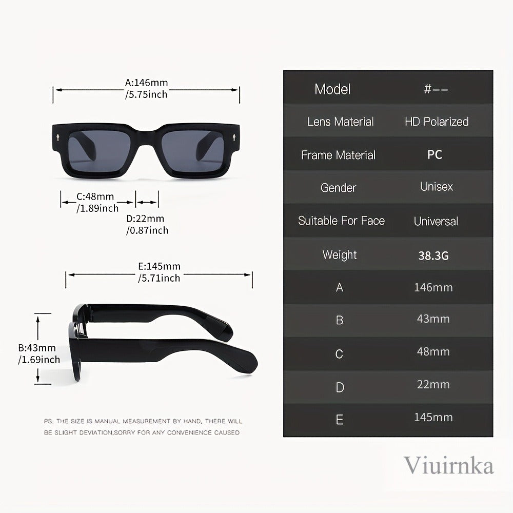 Sunglasses for Men - Square Glasses 2 Pack for & Women Chunky Bold Thick Frame Retro Y2K - product detail view 2