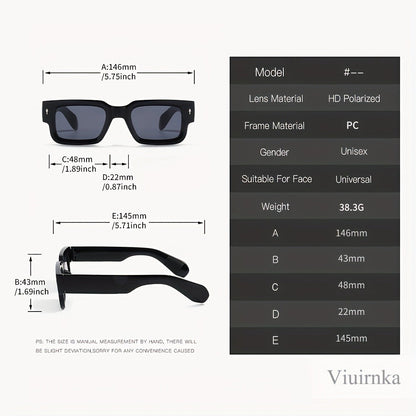 Sunglasses for Men - Square Glasses 2 Pack for & Women Chunky Bold Thick Frame Retro Y2K - product detail view 2