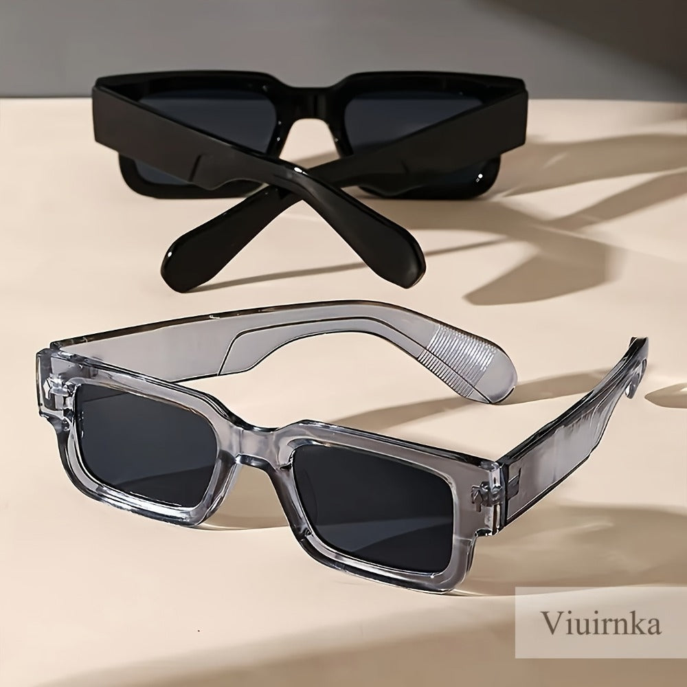 Sunglasses for Men - Square Glasses 2 Pack for & Women Chunky Bold Thick Frame Retro Y2K - product detail view 7