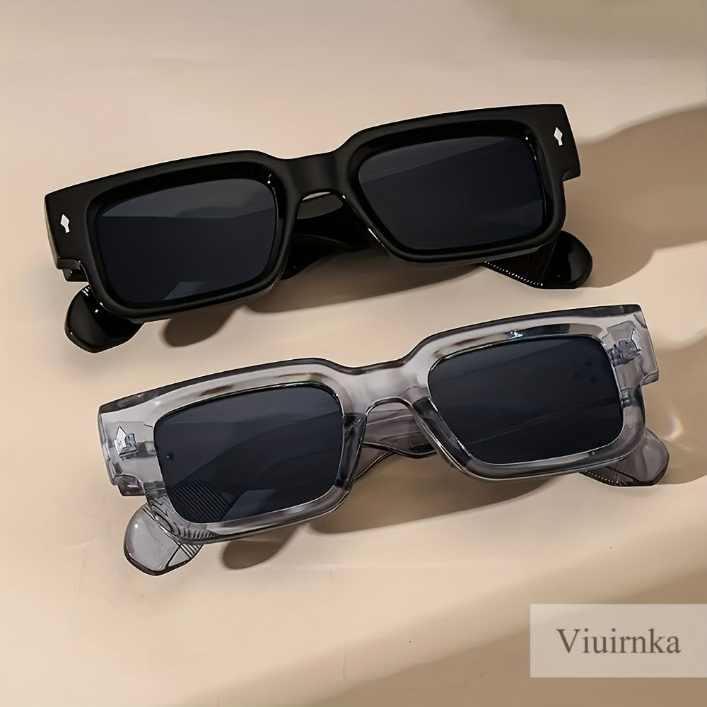 Sunglasses for Men - Square Glasses 2 Pack for & Women Chunky Bold Thick Frame Retro Y2K - product detail view 8