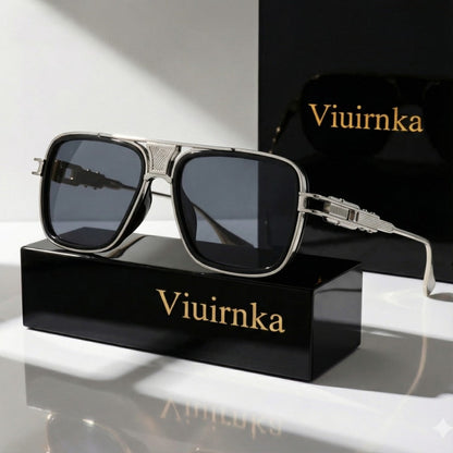 Sunglasses for Men - Square Retro Metal Frame UV400 Gradient Lenses Lightweight Unisex Eyewear - product detail view 14