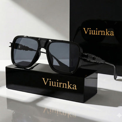 Sunglasses for Men - Square Retro Metal Frame UV400 Gradient Lenses Lightweight Unisex Eyewear - product detail view 27