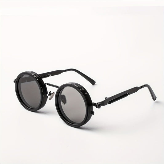 Sunglasses for Men - Steampunk Glasses Flip-Up Rotating Industrial Punk Dimming Spring Temple - product detail view 2