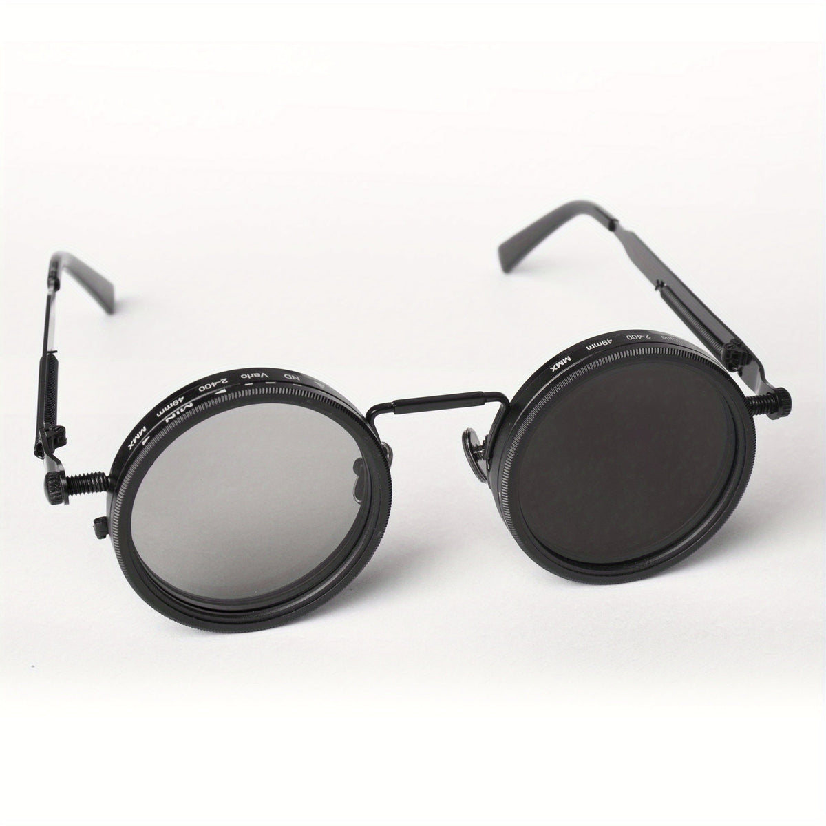 Sunglasses for Men - Steampunk Glasses Flip-Up Rotating Industrial Punk Dimming Spring Temple - product detail view 14