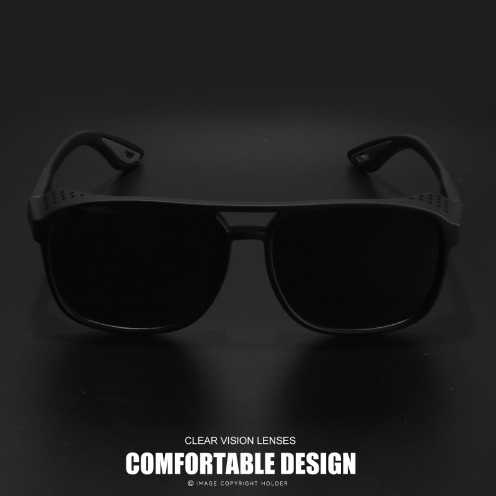Sunglasses for Men - Steampunk Polarized Round Lens UV400 - HD Side Cutout Frame Sports Eyewear - product detail view 4
