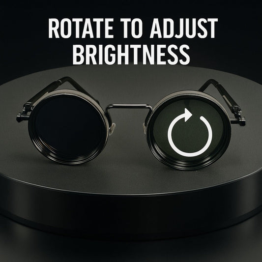 Sunglasses for Men - Steampunk Rotatable Flip-Up Lens UV400 Polarized - Vintage Round Goggles - main product view