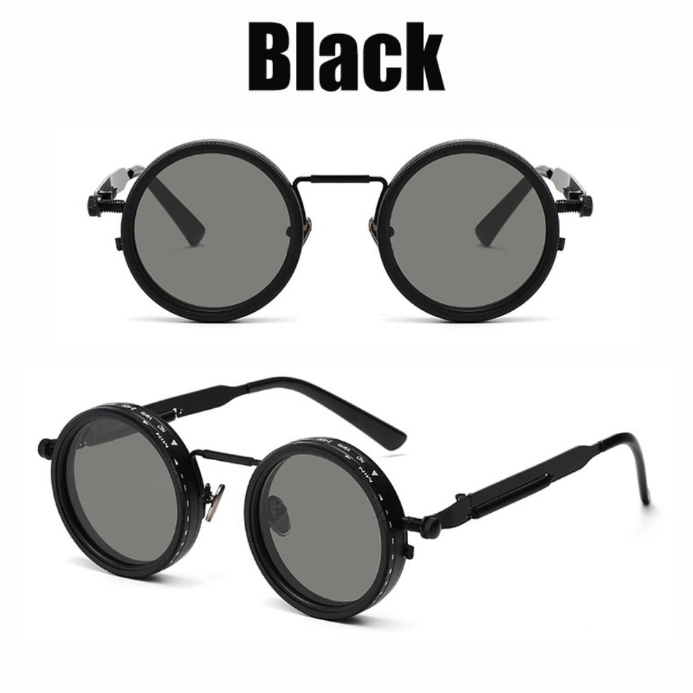 Sunglasses for Men - Steampunk Rotating Lens Glasses - Adjustable ND Mechanical Style Frame for - product detail view 3