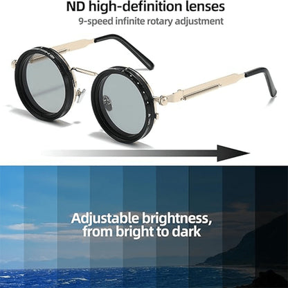 Sunglasses for Men - Steampunk Rotating Lens Glasses - Adjustable ND Mechanical Style Frame for - product detail view 11