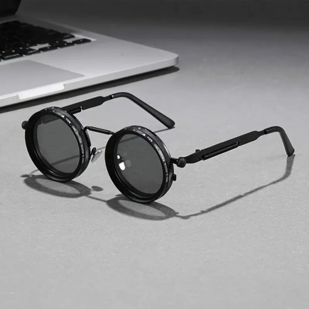 Sunglasses for Men - Steampunk Rotating Lens Glasses - Adjustable ND Mechanical Style Frame for - product detail view 12