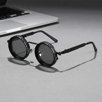 Sunglasses for Men - Steampunk Rotating Lens Glasses - Adjustable ND Mechanical Style Frame for - product detail view 12