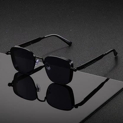Sunglasses for Men - Steampunk Square Metal Frame - Retro Vintage UV400 Gradient Lenses for - product detail view 3